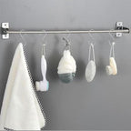 8 Pack S Hooks for Hanging, 3.5 inch Heavy Duty S Hooks with Safety Buckle S Shaped Hooks Kitchen Pot Rack Hooks Closet Hooks for Hanging Plants, Clothes, Kitchen Utensil, Bags (Silver)
