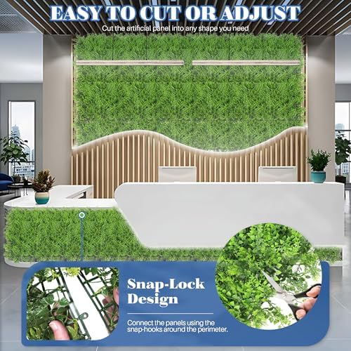 ecoopts 20" x 20" artificial ivy fence greenery, side view