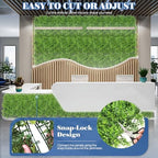 ecoopts 20" x 20" artificial ivy fence greenery, side view