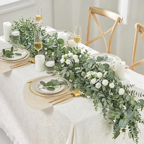 giegxin 270 pcs mixed artificial eucalyptus leaves stems showing dimensions