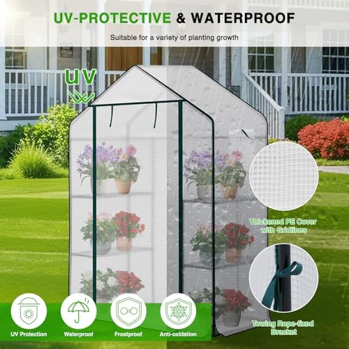 yesker greenhouse 57"x29"x77" walk in green house, side view