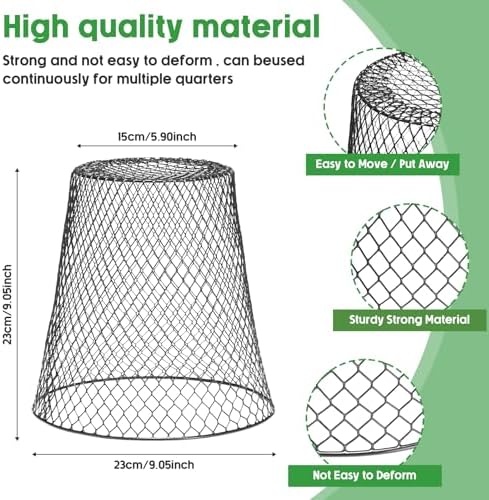 geosar 20 pcs 9 inch chicken wire cloche, side view