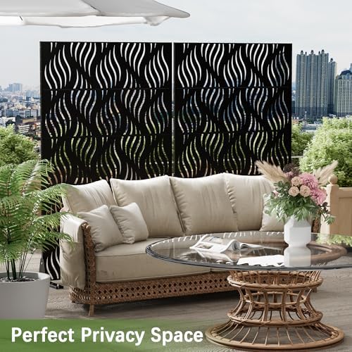 cofar metal privacy screen outdoor 72" h×44" w on a desk or shelf