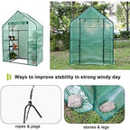 greenhouse, green house 3 tiers 6 shelves stands showing dimensions
