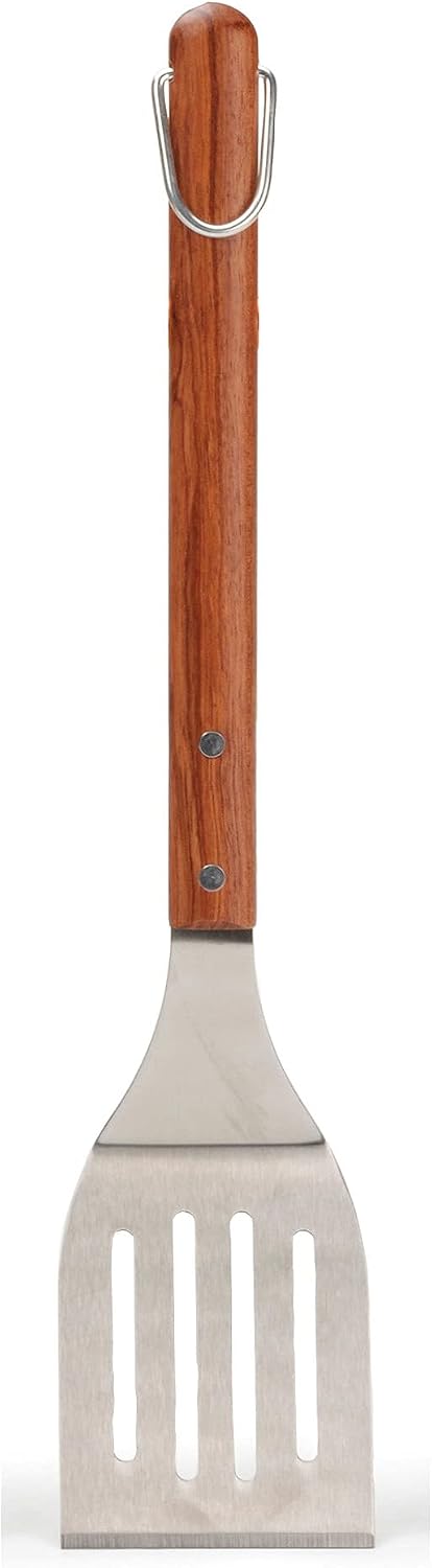 RSVP International Endurance BBQ Grill Spatula Flipper, 18" | Flip Burgers & Other Food w/ Long Handle that Keeps Hands Safe from Fire | Made from Stainless Steel & Rosewood