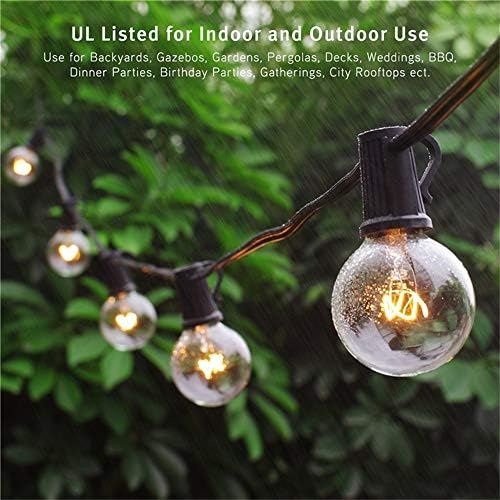 goothy 50ft outdoor globe string lights, g40 patio, side view