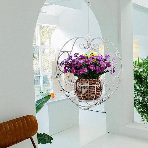 39.7" hanging plant holder,metal heart planter, hanging basket showing dimensions