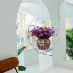 39.7" hanging plant holder,metal heart planter, hanging basket showing dimensions