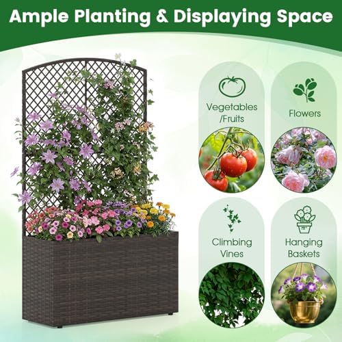 happygrill 2 raised garden bed with trellis & on a desk or shelf