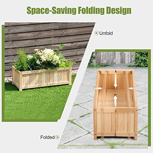costway planter garden bed, folding planter box, 27.5", package contents