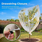 fruit tree netting cover with zipper & drawstring, side view