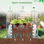 giantex 4x2x3 ft galvanized raised garden bed with, close-up detail