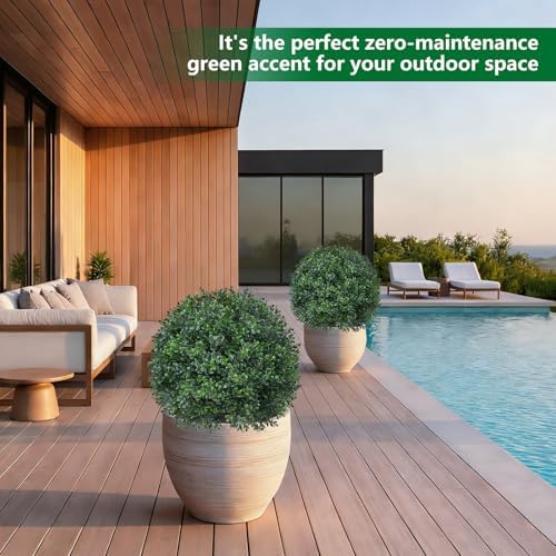 grooy artificial 4 pack boxwood topiary plant with on a desk or shelf