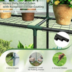 giantex walk-in greenhouse, gardening plant tent with roll-up, side view