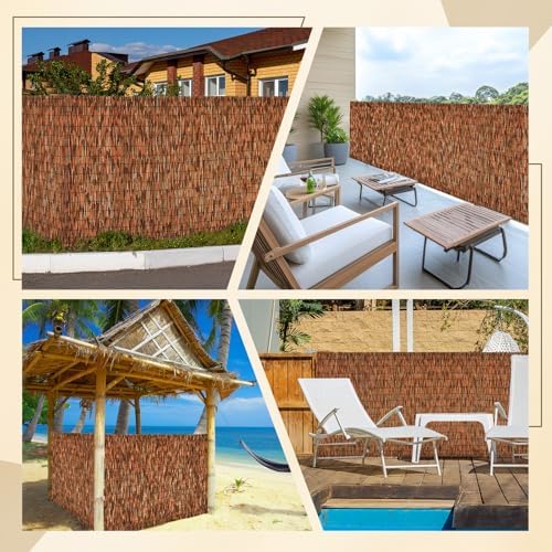 brown 4ft x16.4ft reed fencing roll bamboo privacy, package contents