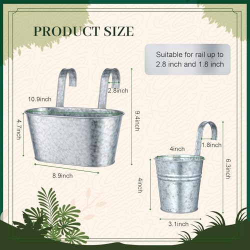 hanging flower pots planters for outdoor, silver, close-up detail
