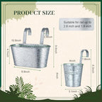 hanging flower pots planters for outdoor, silver, close-up detail