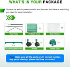 yesker mini greenhouse 27"x20"x63" portable indoor / outdoor, front angle view
