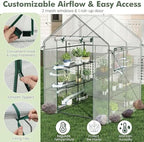 happygrill greenhouses for outdoors, portable greenhouse with pe showing dimensions