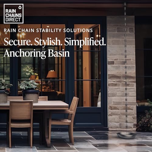 rain chains direct aluminum basin, side view