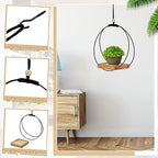 geelin 4 pcs hanging plant holder with wood showing dimensions