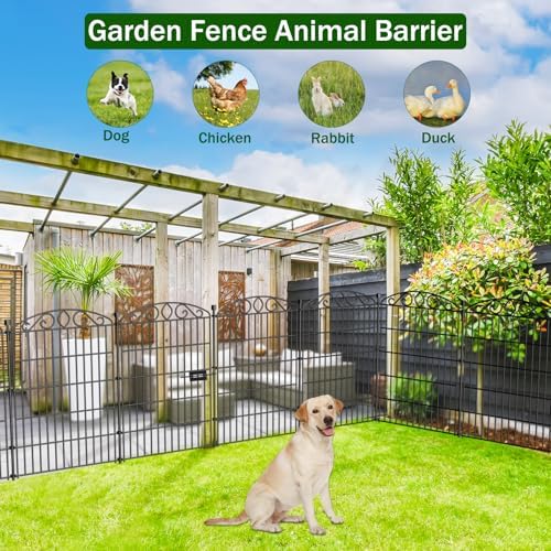 12 panel no dig decorative garden fence with, side view