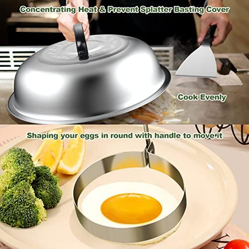 ewfen 35pcs griddle accessories kit, flat top grill showing dimensions