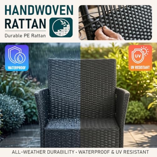 fdw 3-piece patio furniture set | black &, package contents
