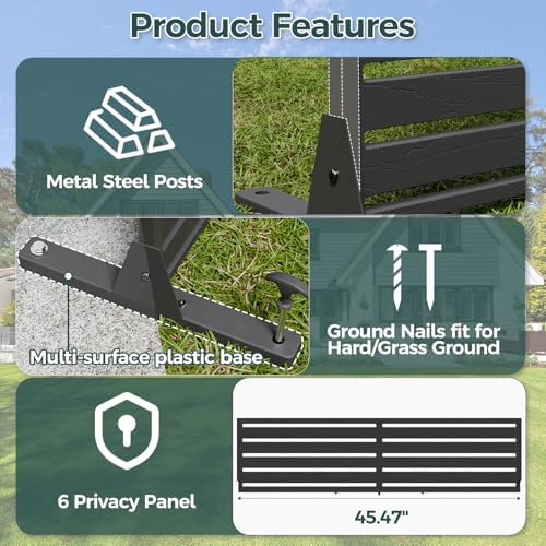 72" privacy screen outdoor privacy fence panel for, side view