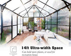 howe 14x9.5x9 ft polycarbonate greenhouse for outdoors, pavilion, close-up detail
