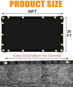 e.share 40%-50% black garden shade cloth,20x48ft mesh tarp, package contents