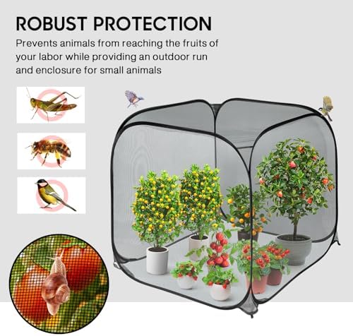pop up mesh plant cover,35x35x38'' garden netting for shown in use