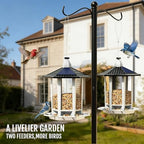 birdream 2 pack solar bird feeders for outdoors on a desk or shelf
