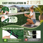 240x40 in artificial ivy privacy fence screen, privacy showing dimensions