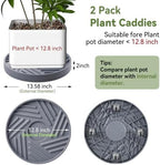 plant caddy with hidden wheels 13.5 inch heavy shown in use