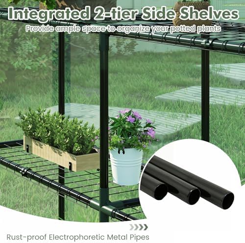 happygrill greenhouses for outdoors, portable greenhouse with pe, front angle view