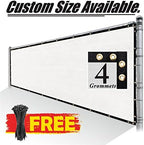 royal shade 4' x 10' white fence privacy, front angle view