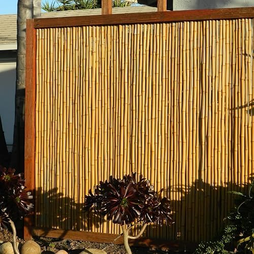 forever bamboo natural bamboo fencing decorative rolled fence, close-up detail