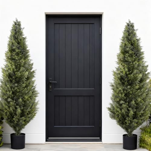 6ft artificial cedar topiary trees, set of 2, package contents