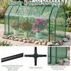 happygrill portable mini greenhouse with roll-up zipper door showing dimensions