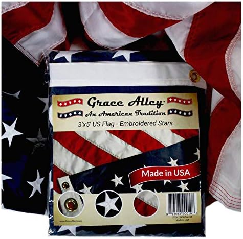 grace alley american flag: 3x5 ft us flag, front angle view