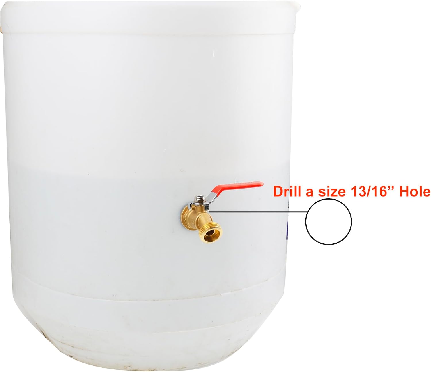 WHK Rain Barrel Spigot Kit-Water Bucket Spigot Faucets-Water Spout Spigot | for 5/50/55 Gallon Bucket, Rain Barrel Water Container WaterTank,1/4 Turn with Long Handle(Brass)