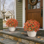 2 set fake fall eucalyptus＆campanula topiary ball tree shown in use