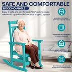 Oversized HDPE Outdoor Rocking Chair Set of 4, All-Weather, Aruba | Heavy Duty Patio Rockers with High Back, Extra Large & Extra Wide, Supports up to 380lbs, Perfect for Porch, Lawn, Garden