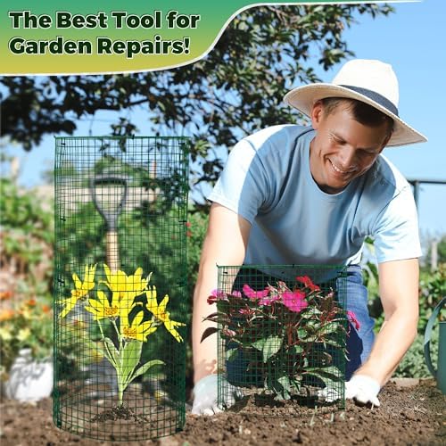 hiboom 6 pack garden plant protectors from animals on a desk or shelf