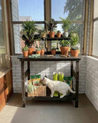 hips outdoor potting table bench with 3-tier storage on a desk or shelf