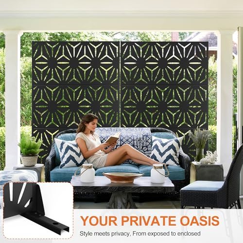 71" h freestanding metal privacy fences for outside, view 9
