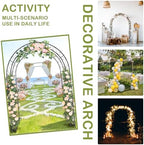 outvita 7ft metal garden arch arbor, black trellis shown in use