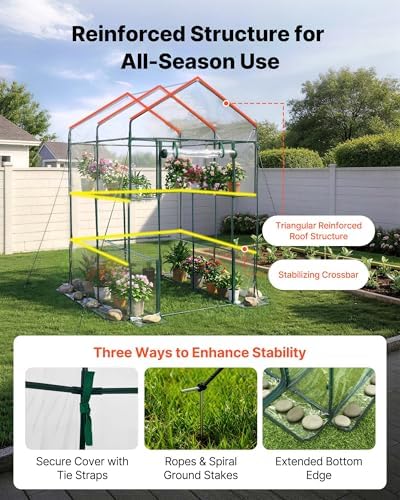 vevor walk-in greenhouse, 54" x 54" x 77.2", close-up detail