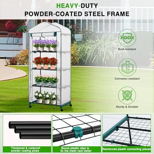 yesker mini greenhouse 27"x20"x63" portable indoor / outdoor, package contents